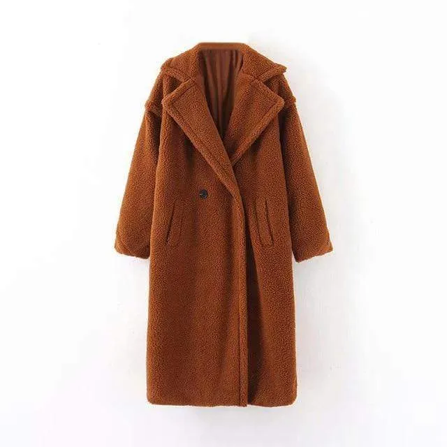 SOLID TEDDY FUR COAT