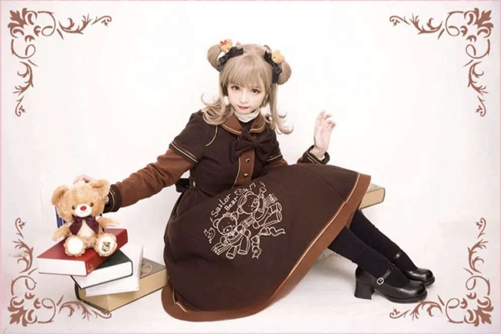 Strawberry Witch~Christmas Winter Lolita Coat New Year Embroidery Woolen Overcoat
