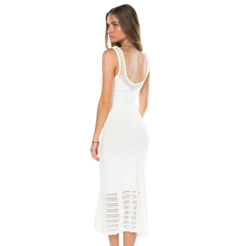 Summer Beach Brooklyn Midi Dress In White One Size #Knitting #Knit #Vest