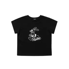 SUMMER SUNDAY RABBIT CROP TOP BLACK