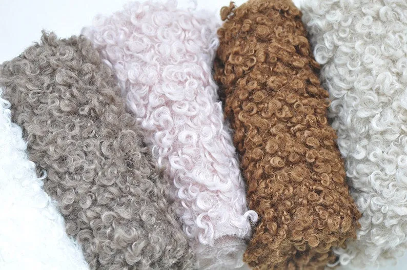 Teddy Bears Fabric With Little Curls Soft Fabric 32 x 24cm (12”x 9”）