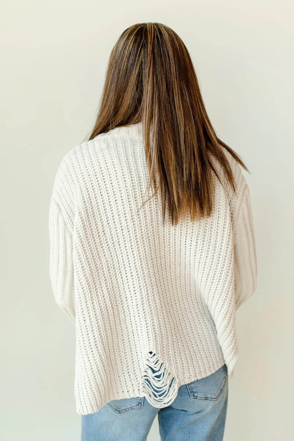 the only one distressed turtleneck