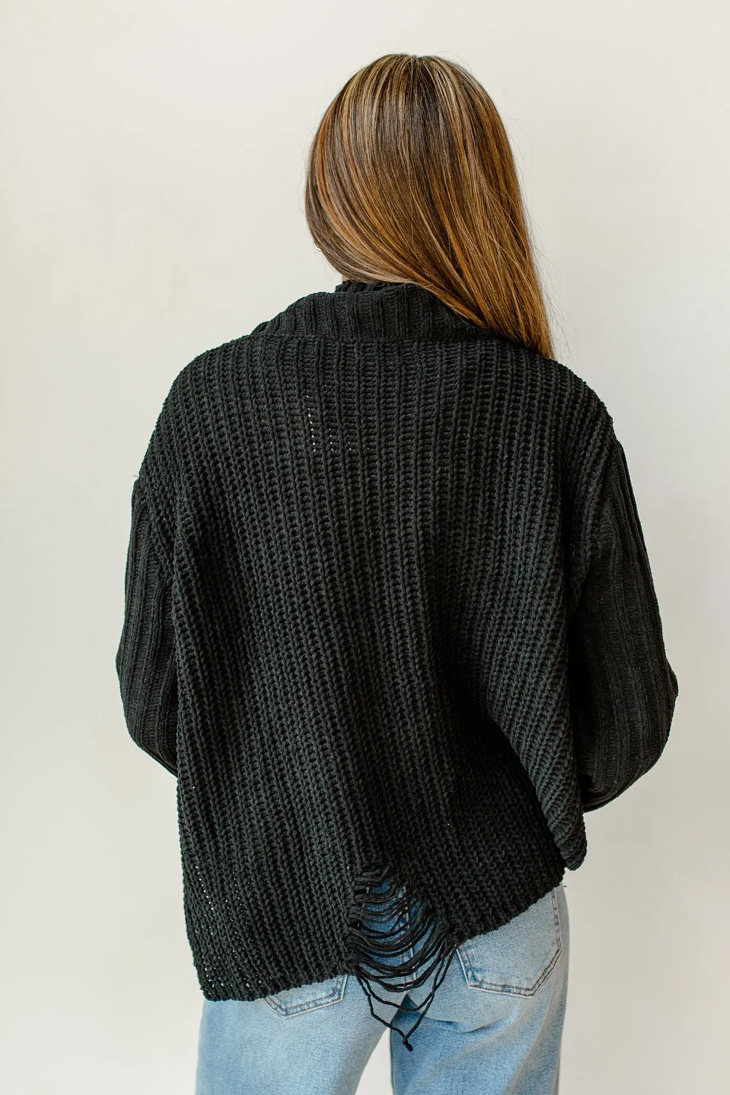 the only one distressed turtleneck