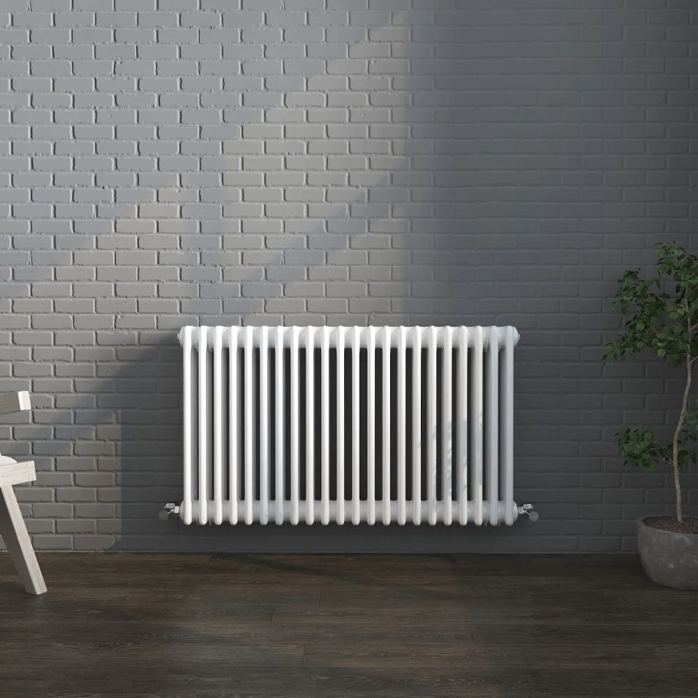 Three Vintage Column White Horizontal Vintage Radiator