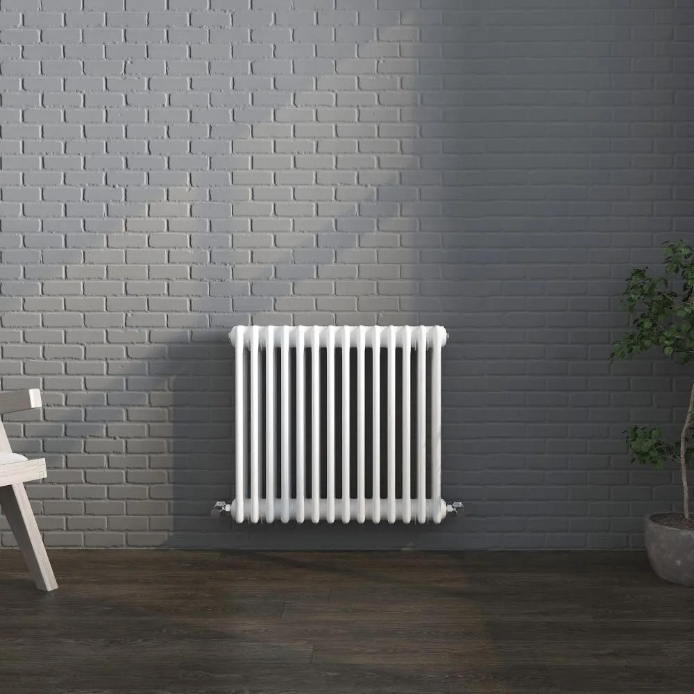 Three Vintage Column White Horizontal Vintage Radiator