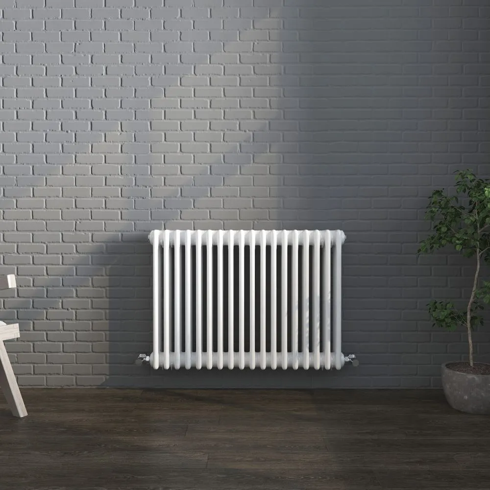 Three Vintage Column White Horizontal Vintage Radiator