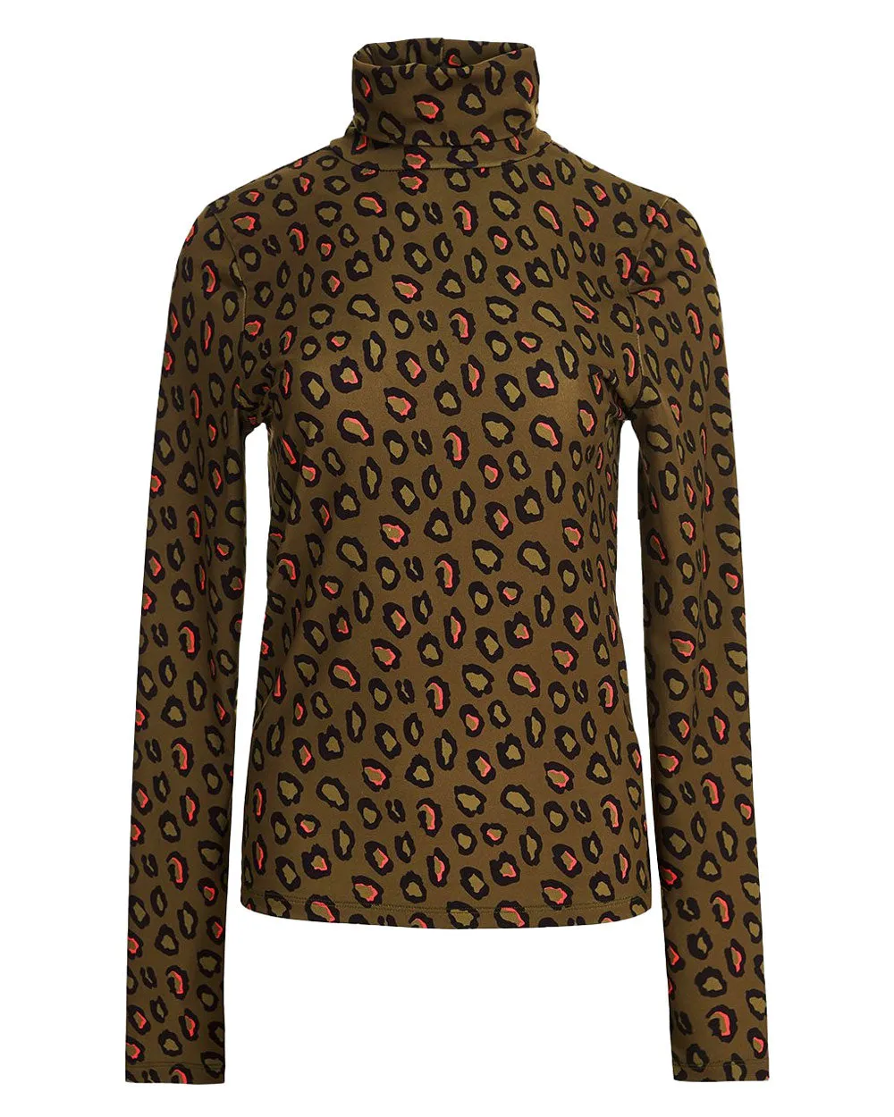 Trekking Green Campine Printed Turtleneck Top