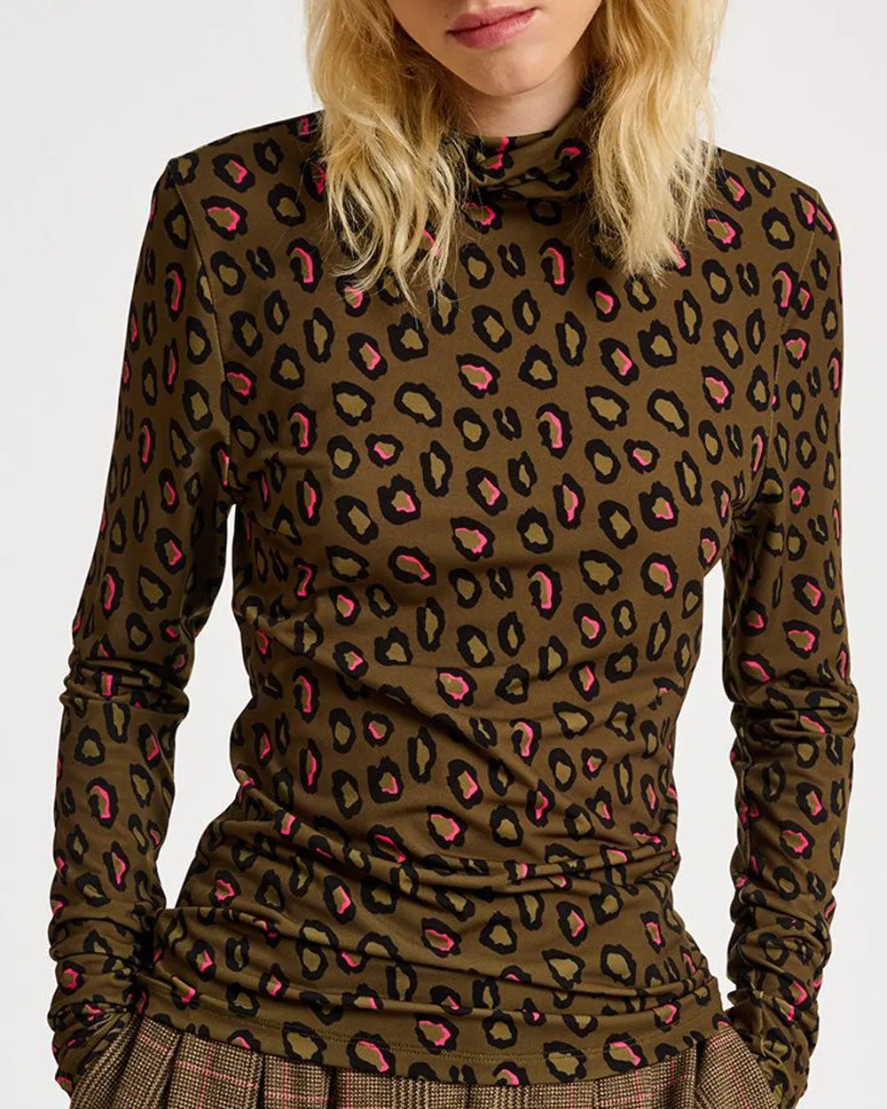 Trekking Green Campine Printed Turtleneck Top