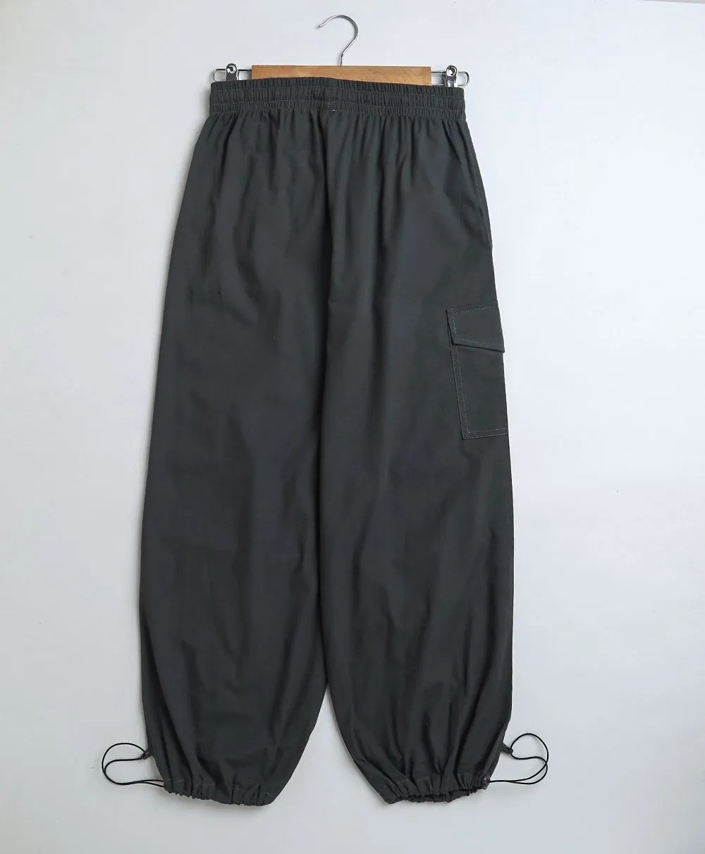 Unisex Dark Grey Cotton Poplin Cargo Pants