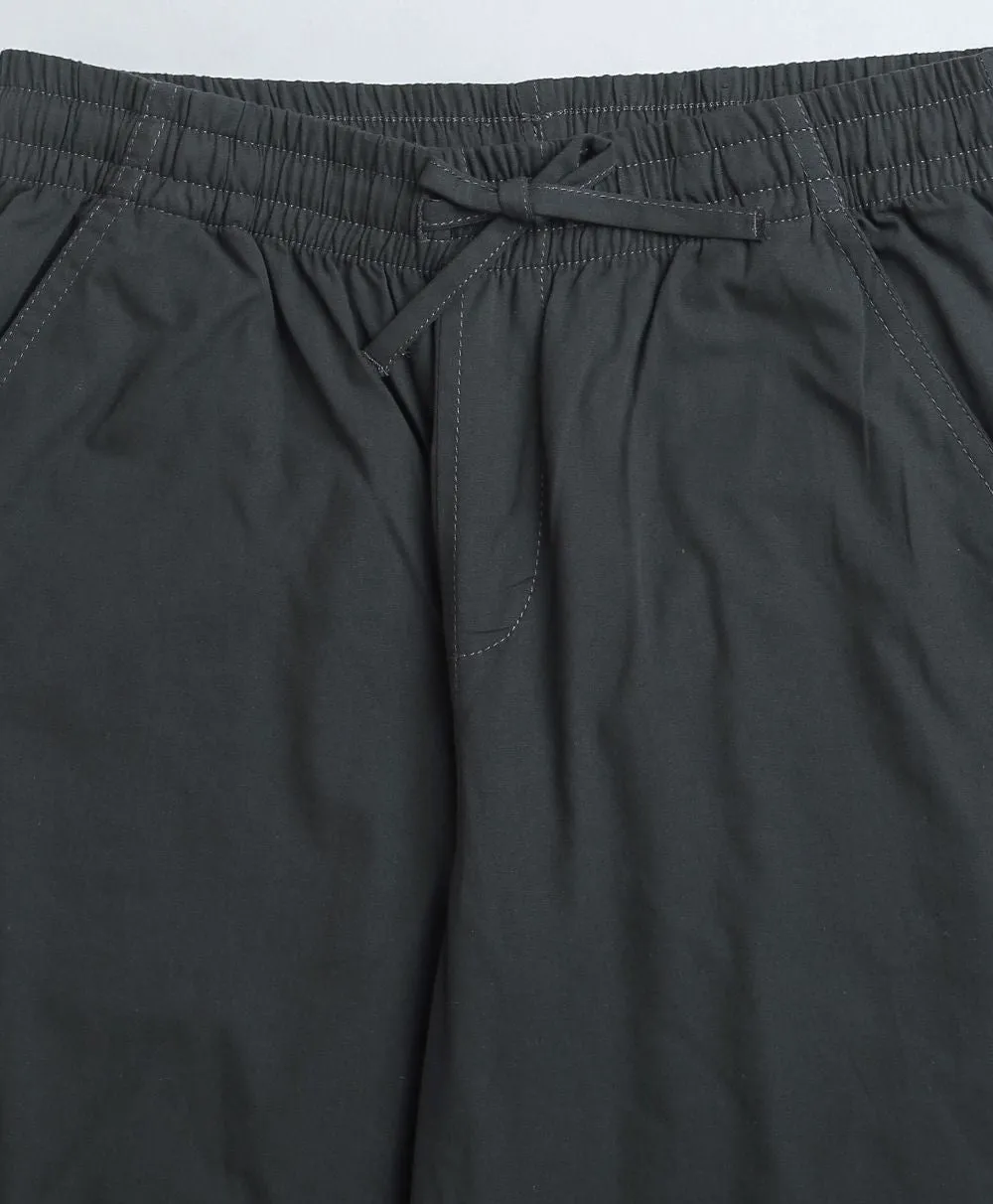 Unisex Dark Grey Cotton Poplin Cargo Pants