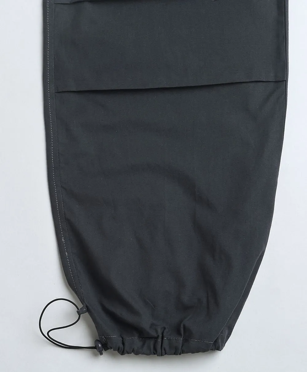 Unisex Dark Grey Cotton Poplin Cargo Pants