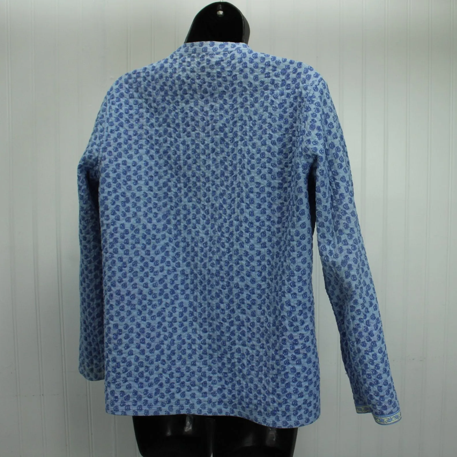 Vera Bradley Vintage Jacket Reversible Quilted Yellow Floral Reverse Denim Blue