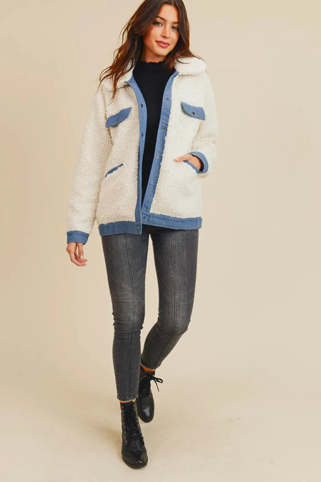 Warm & Fuzzy Oversized Sherpa Jacket