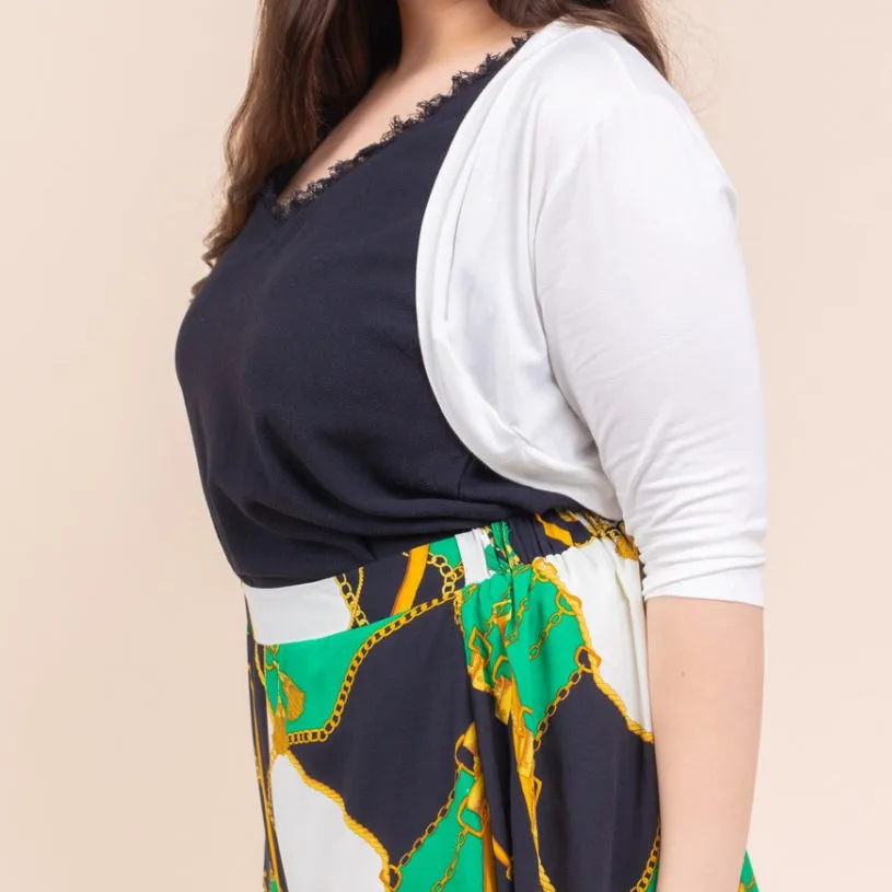 Wear It All Crop Bolero in Off White PLUS