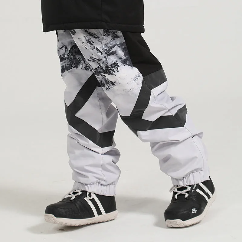 Winter Reflective Stripe Ski Cargo Jogger Pants Unisex Snowboard Trousers