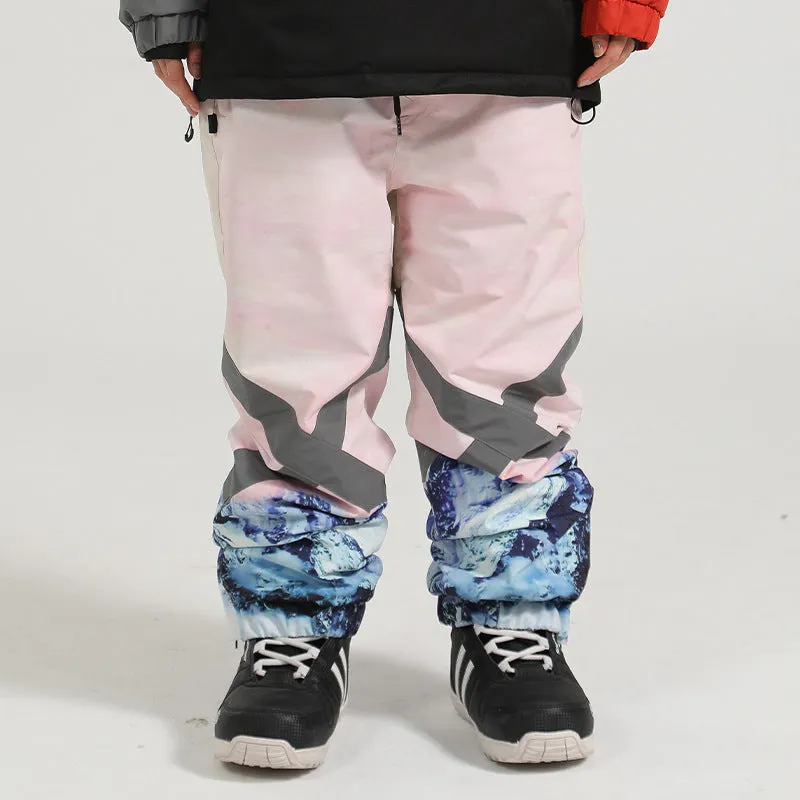 Winter Reflective Stripe Ski Cargo Jogger Pants Unisex Snowboard Trousers