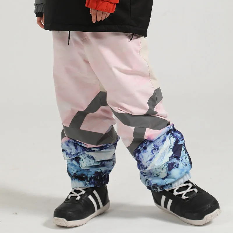 Winter Reflective Stripe Ski Cargo Jogger Pants Unisex Snowboard Trousers