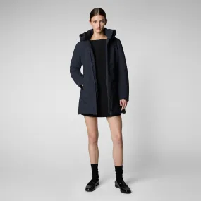 Woman's hooded parka Rachel in blue black