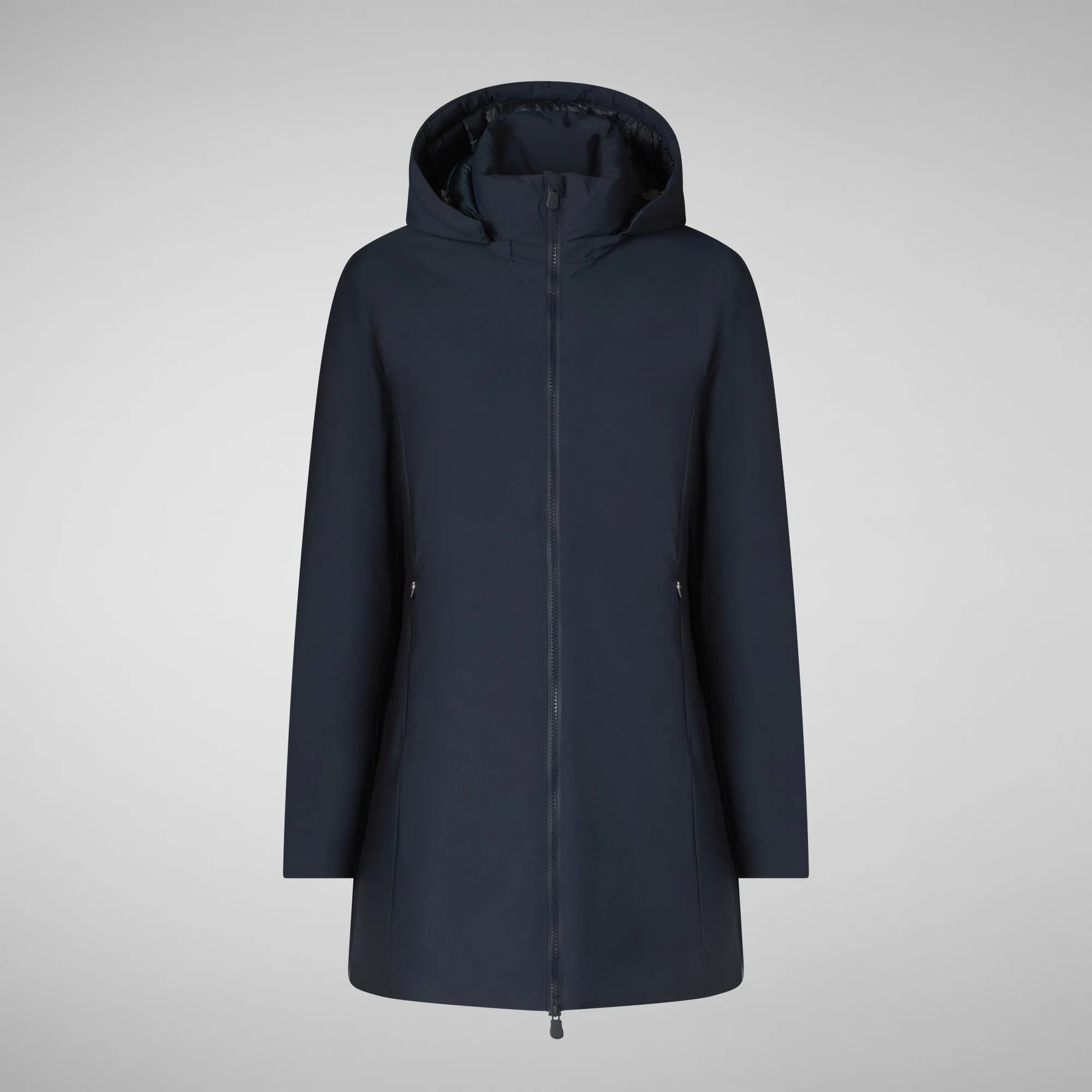 Woman's hooded parka Rachel in blue black
