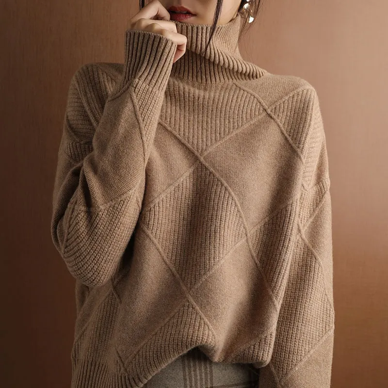 Women turtleneck Cashmere sweater