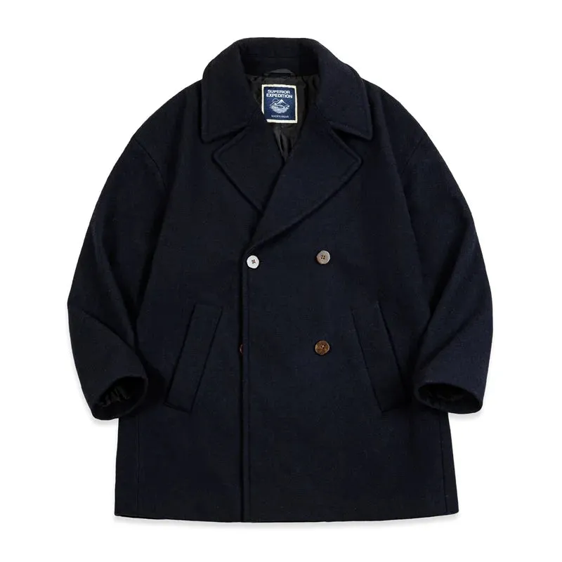Women's Cashmere Woolen Coat Medium Length Vintage Minimalist Coat Thickened Outwear High-end Top
