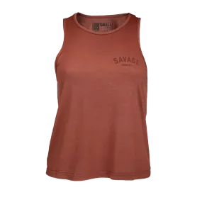 Women's Crop Racerback Tank - Vintage Brick