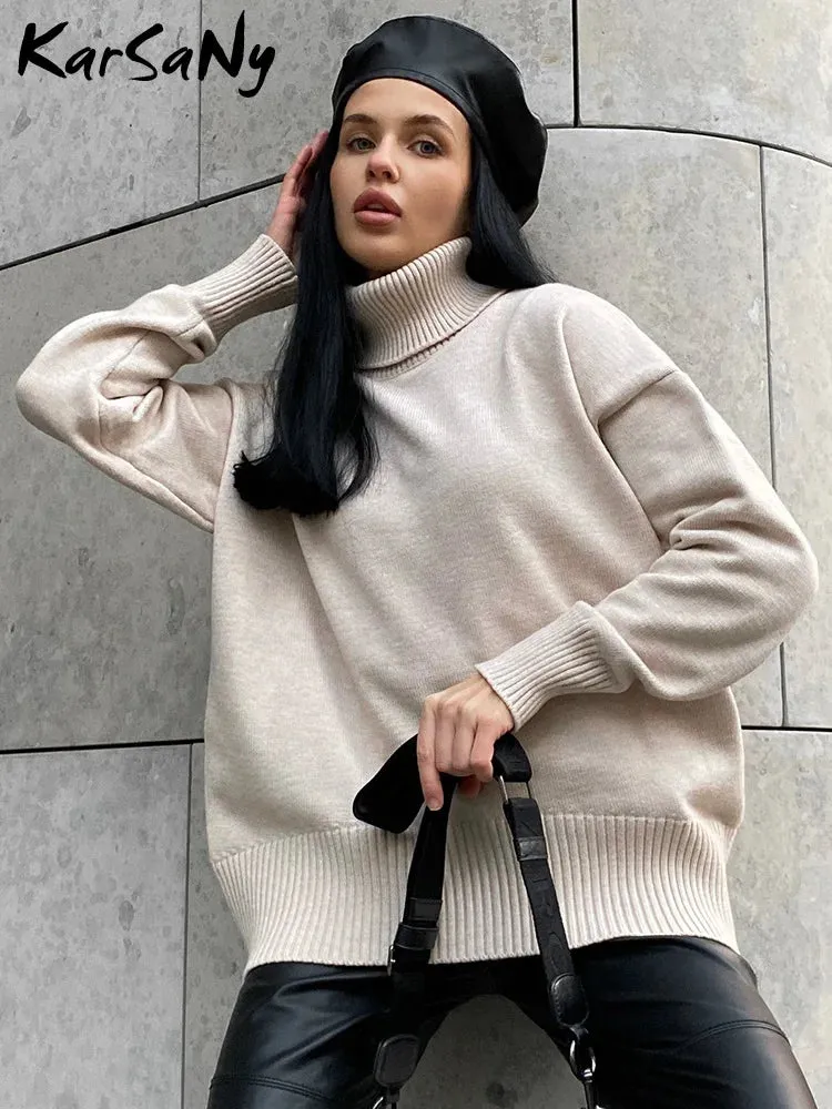 Women's Thick Oversize Turtleneck Jumper