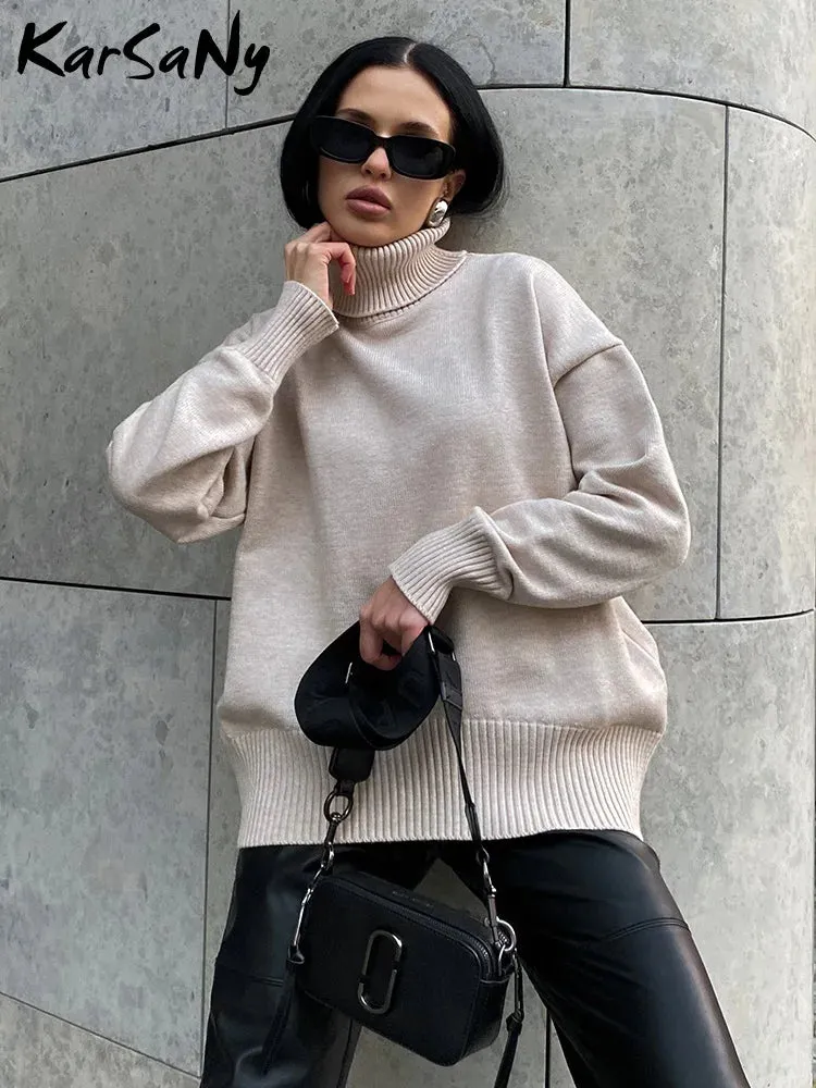Women's Thick Oversize Turtleneck Jumper