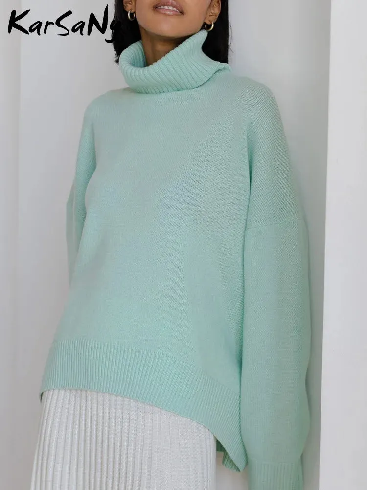 Women's Thick Oversize Turtleneck Jumper