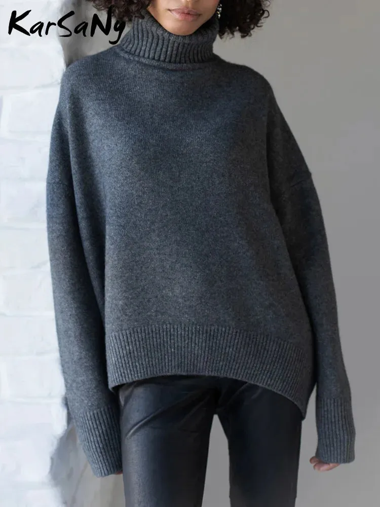 Women's Thick Oversize Turtleneck Jumper