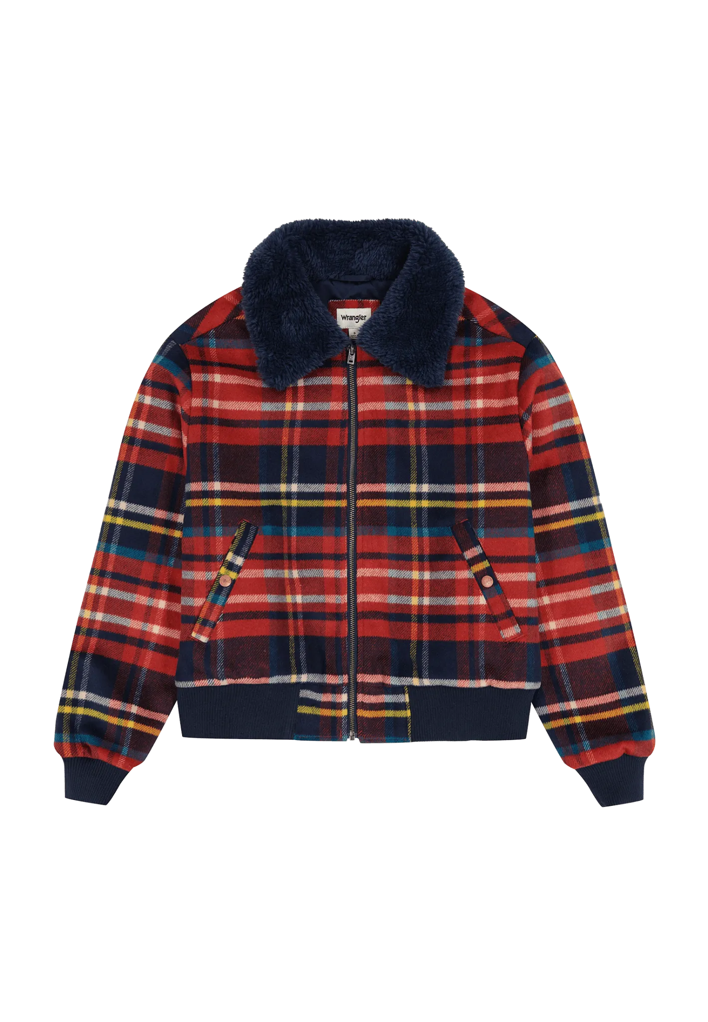 Wrangler Women's Aviator Jacket in Red Tartan